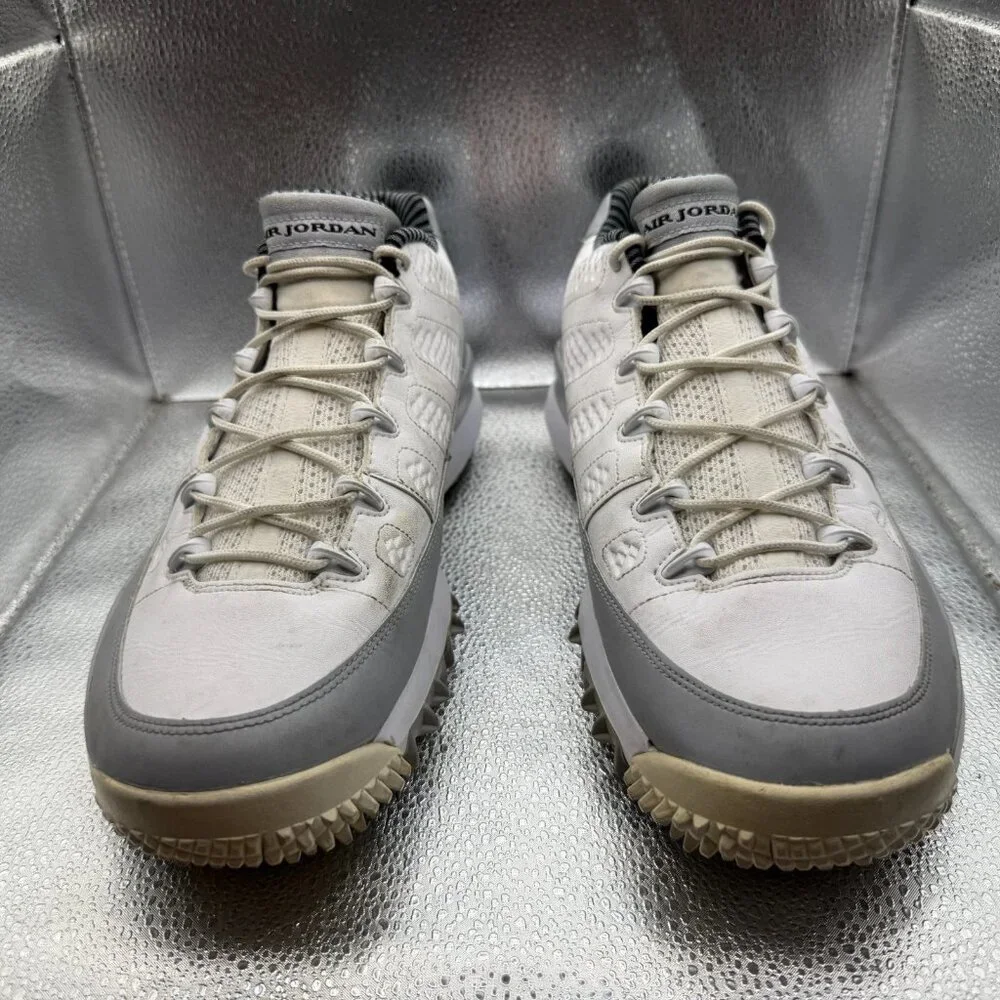 Size 11 Nike Air Jordan Retro 9 White‎ Wolf Gray Mens Golf Sneakers 833798-103